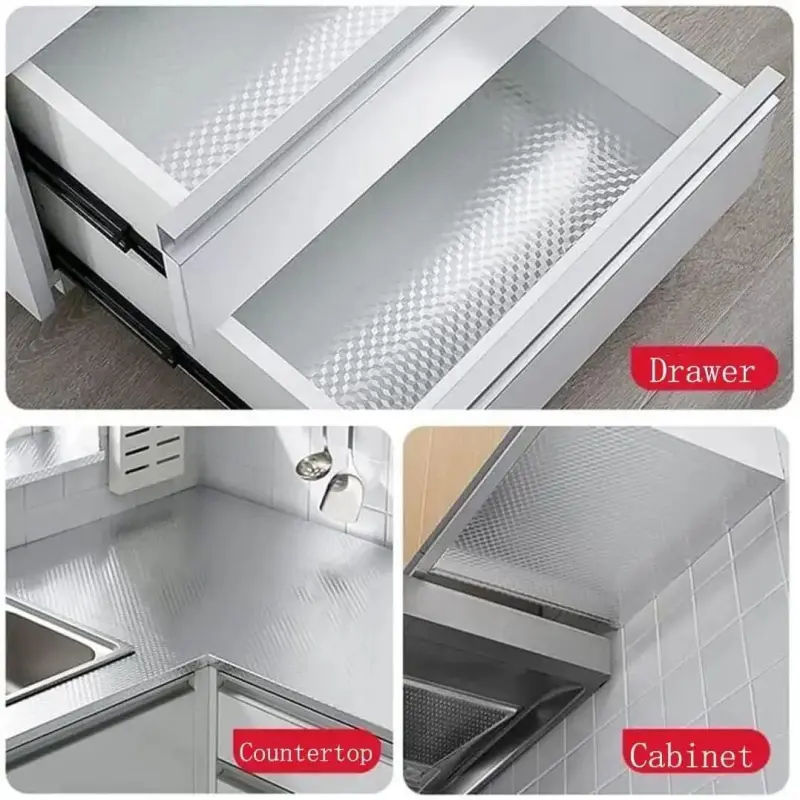 Kitchen Wallpaper Oil Proof Sticker Aluminum Foil Backsplash Self
