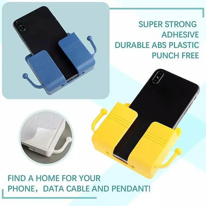 Wall Mount Phone Holder Adhesive Wall Phone Mount Charging Stand and Remote