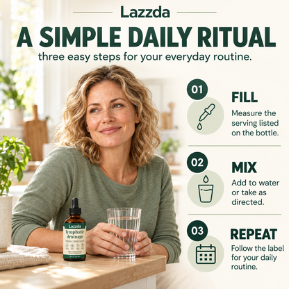 Lazzda Lymphatic Drainage Drops | 4-Botanical Daily Lymphatic Support, Alcohol-Free & Vegan, 2 Fl Oz