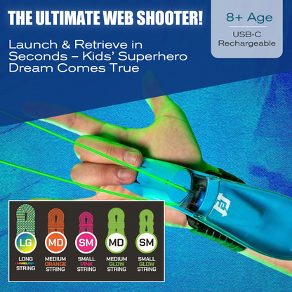 Der weltweit erste String-Launch-Webshooter, der im Dunkeln leuchtet