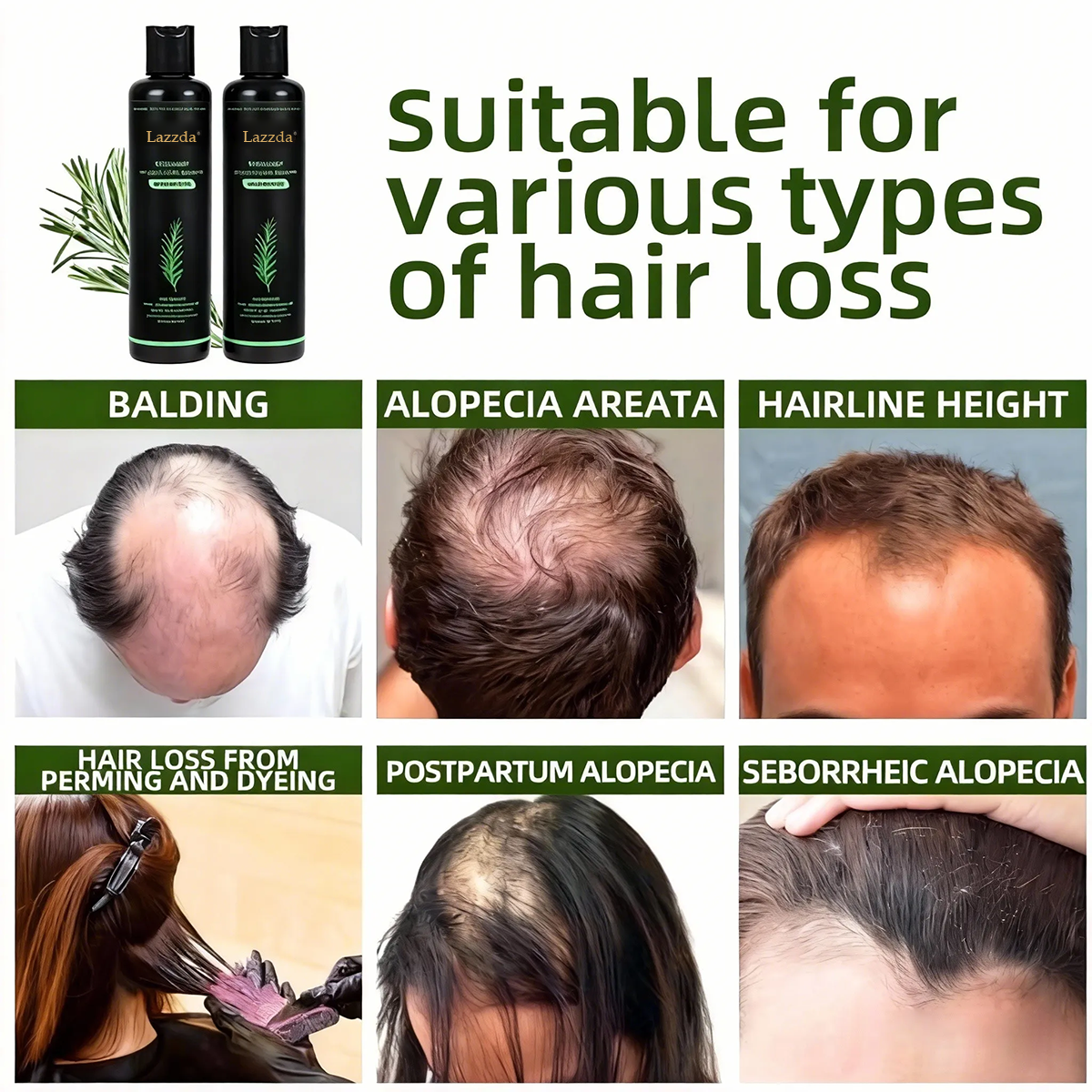 Lazzda Organic Rosemary Hair Growth Shampoo