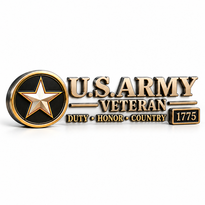 3D Metal Veteran Honor Auto Badge | For daily driving & veteran gatherings