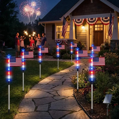 🔥MADE IN USA-8-Piece Flag Light Set🔥 – 4th of July Decorations with 8 Lighting Modes
