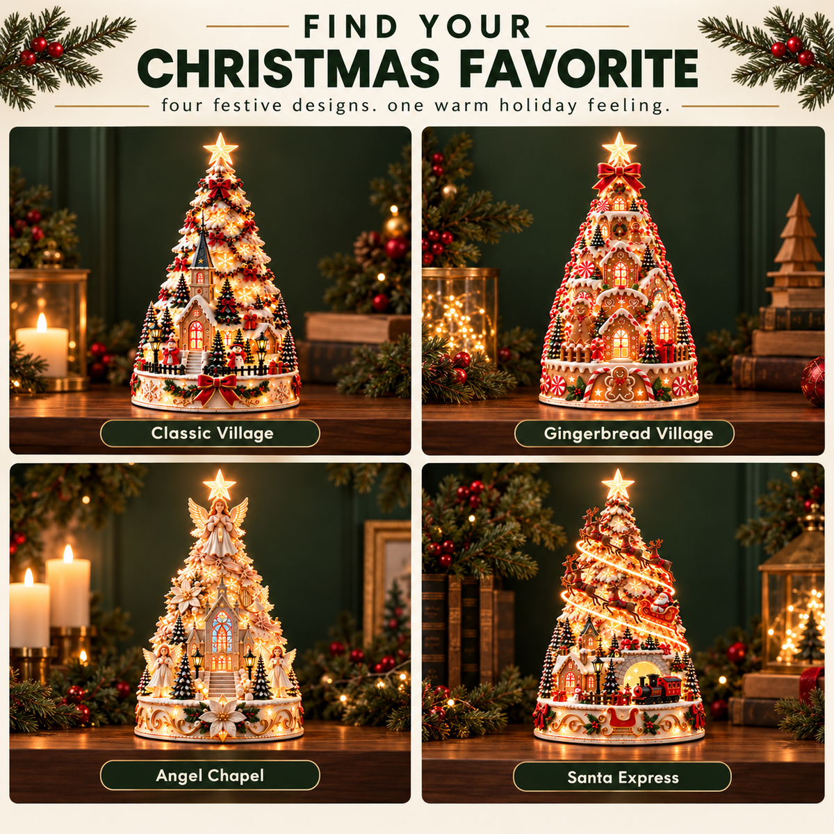 🏆 60,000+ Sold - 🎄Christmas Village Lightscape Tree