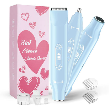 Electric Hair Trimmer for Men & Women – Dual Heads, Waterproof, Replaceable Blades