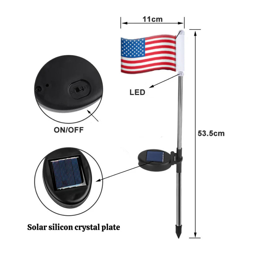 🔥MADE IN USA-8-Piece Flag Light Set🔥 – 4th of July Decorations with 8 Lighting Modes