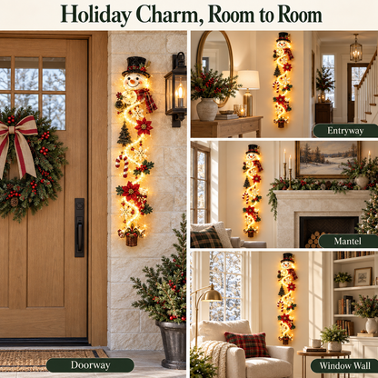 🎄 Glowing Christmas Door Hanger | 6 Festive Lighted Designs with Warm Glow, Dimensional Details & Space-Saving Vertical Décor ✨