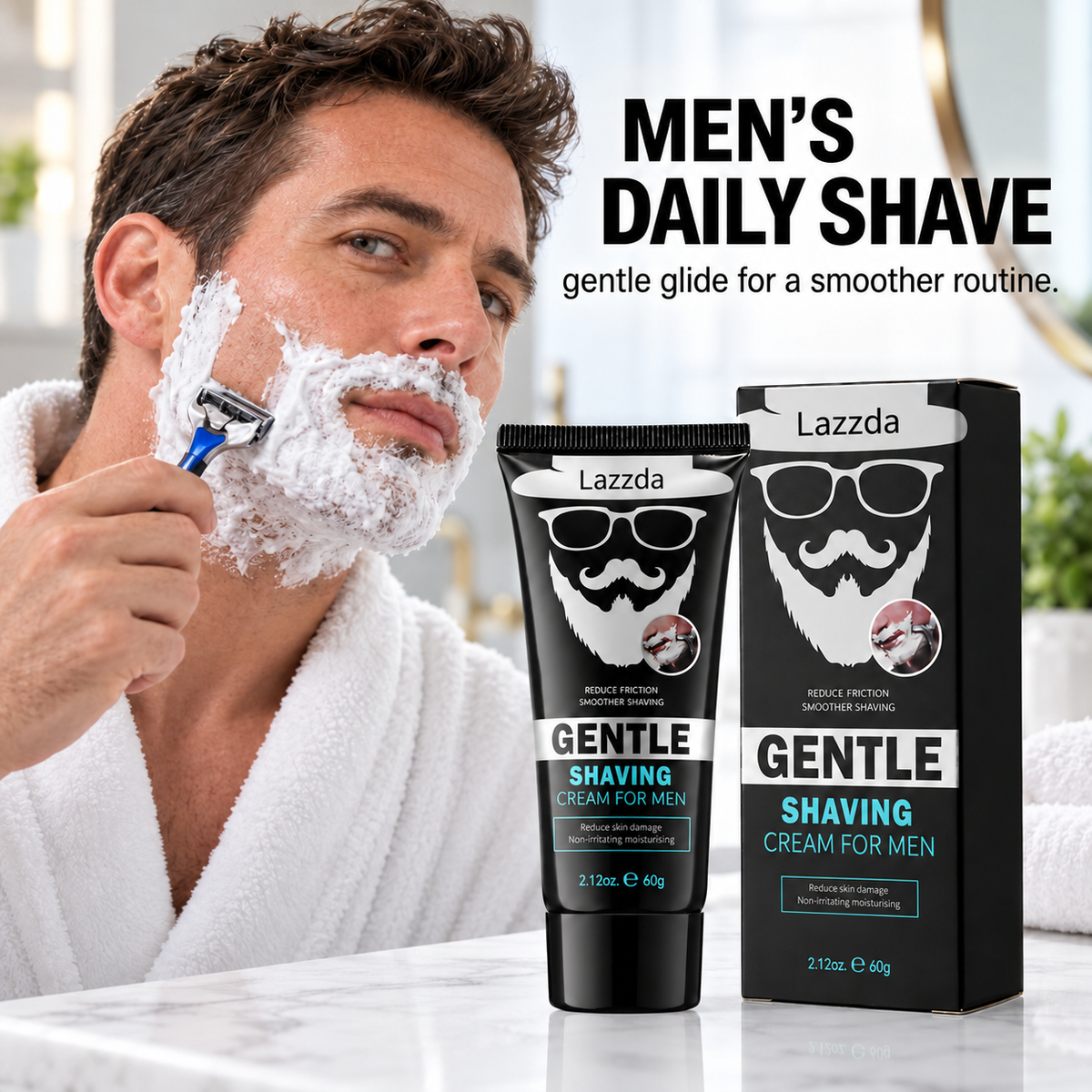 Lazzda Men’s Smooth Glide Shaving Cream
