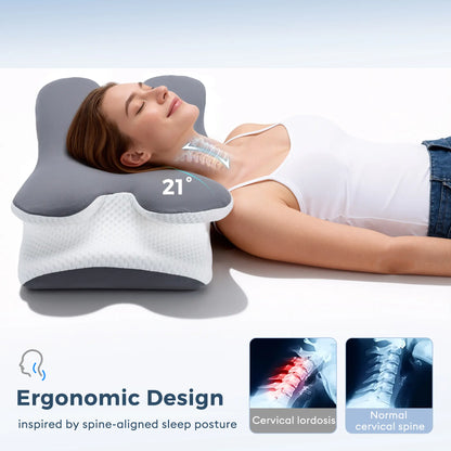 Lazzda Adjustable Ergonomic Memory Foam Pillow