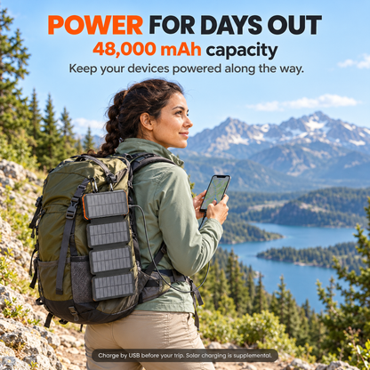 Lazzda 48000mAh Solar Power Bank Wireless Charger