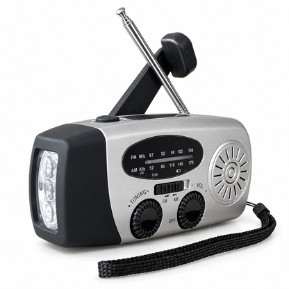 Stay Powered Off-Grid Instantly! Solar Hand Crank Emergency Radio