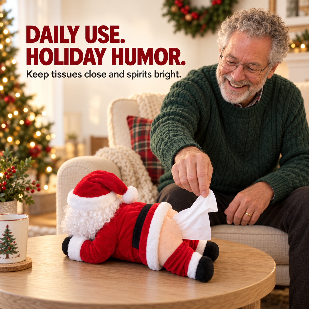 🎅 Funny Santa Butt Tissue Box 🎅