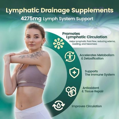 Lazzda Lymphatic Drainage — 21-in-1 Advanced Botanical Formula（Purchase today and upgrade to 240 tablets/pack）