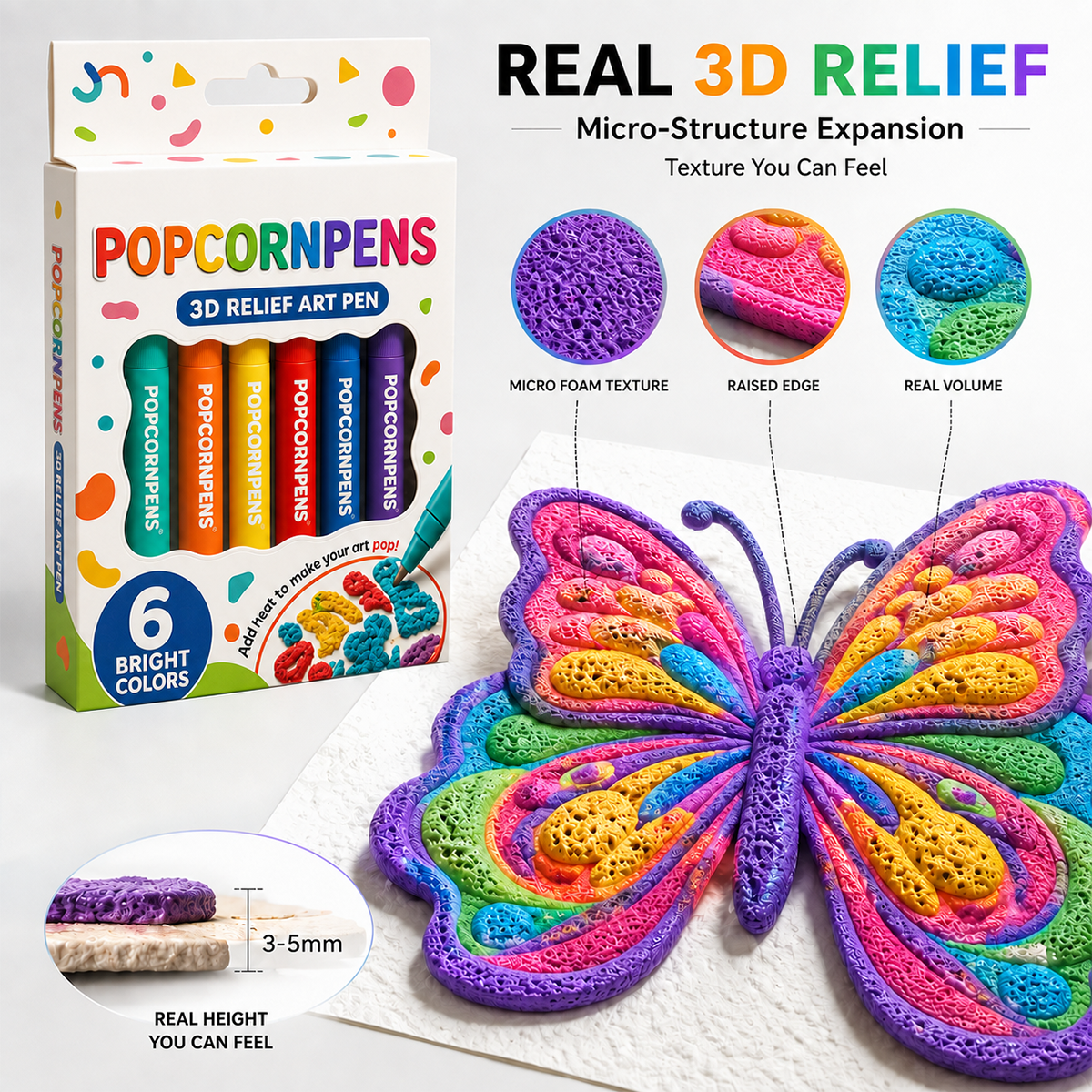 3D Relief Art Pen – Turn Flat Drawings Into Touchable 3D Art🪄