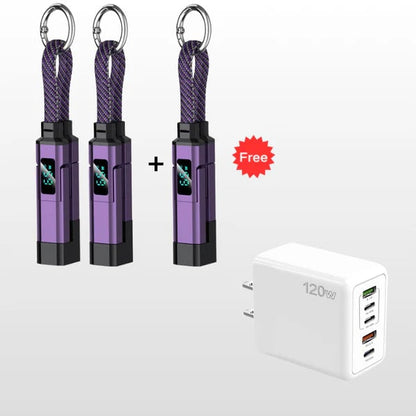 🔥4-in-1 Digital Display Keychain Charging Cable