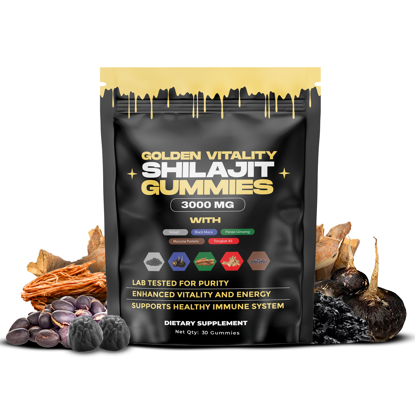 Lazzda Shilajit Gummies（Mixed Packaging Of Old And New）