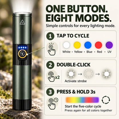 Tactical Flashlight 1800 Lumens Rechargeable