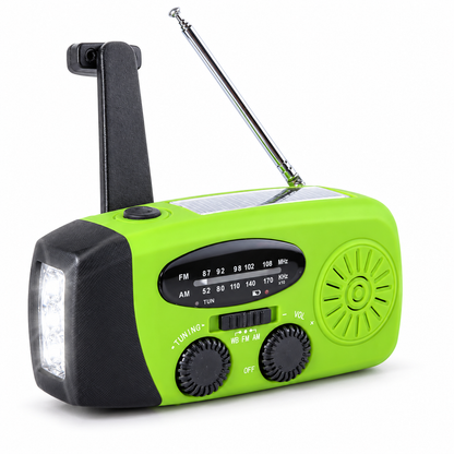 Stay Powered Off-Grid Instantly! Solar Hand Crank Emergency Radio