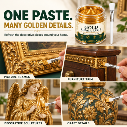 Gold Metallic Refinishing Repair Paste with Brush