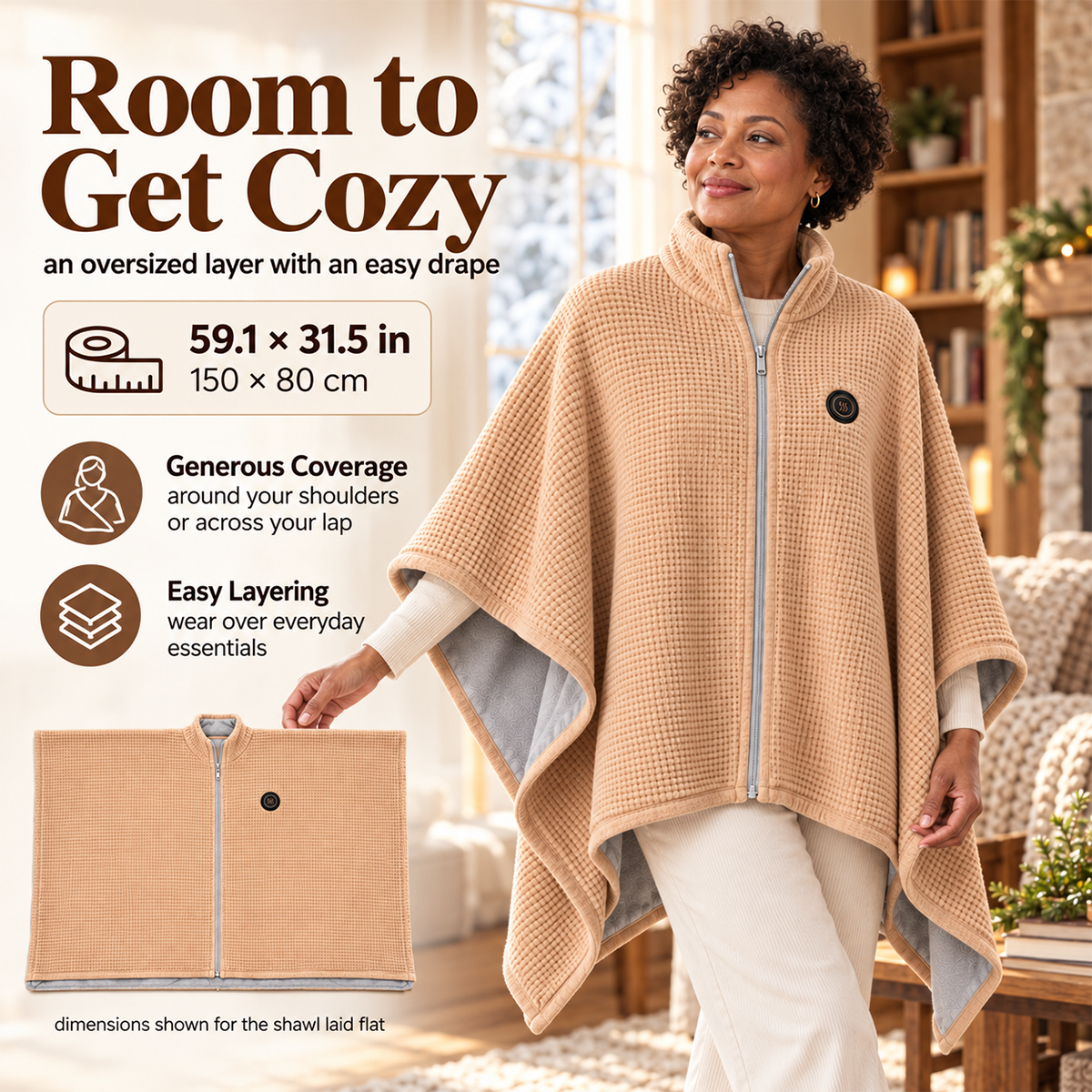 ❄️Heated Wearable Blanket – Stay Warm at Your Desk Without Bulky Layers 🔥