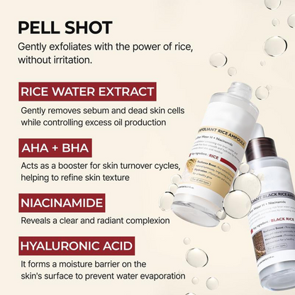 Glow Rice Ampoule Duo - Serums for Brightening, Exfoliating, and Moisturizing