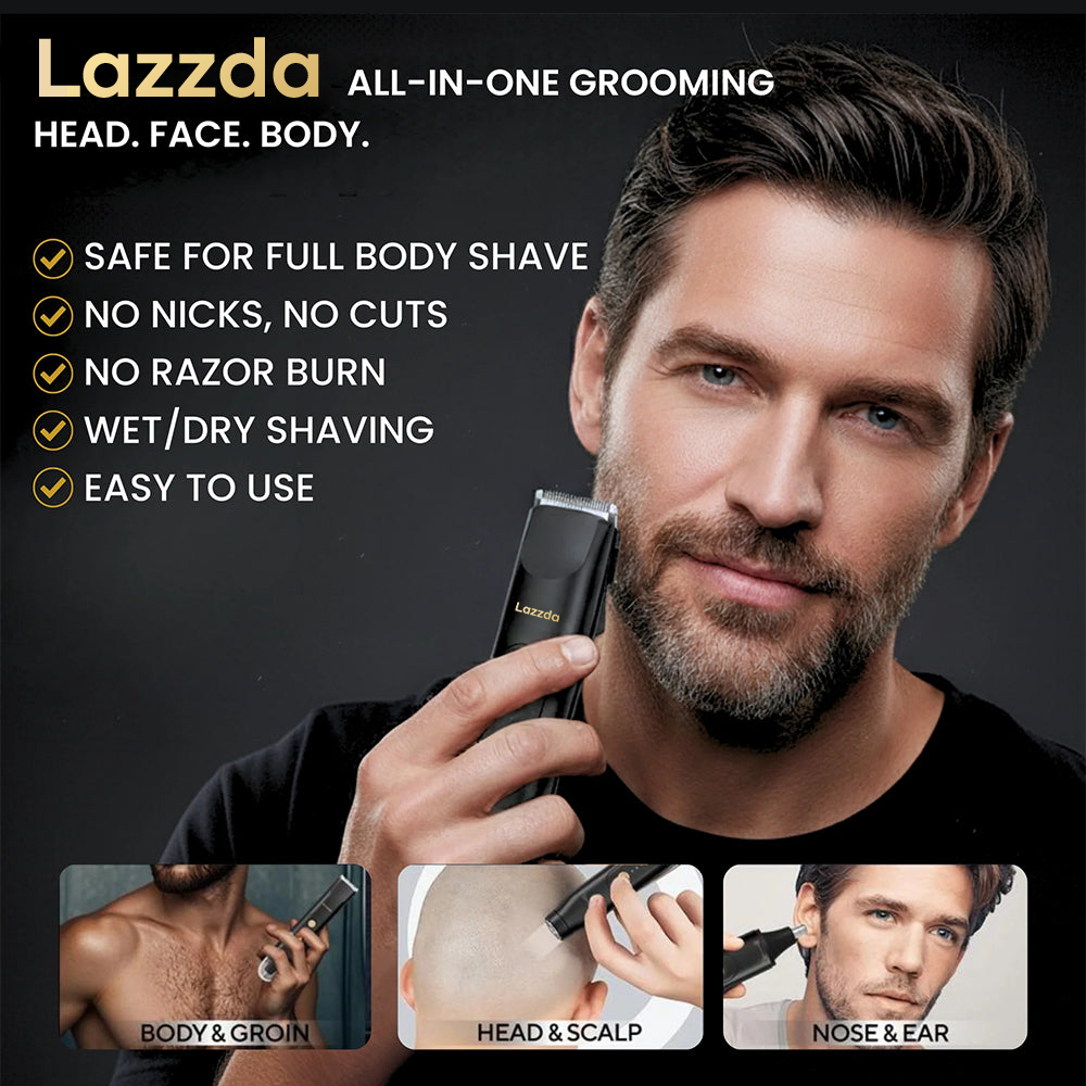 Electric Hair Trimmer for Men & Women – Dual Heads, Waterproof, Replaceable Blades