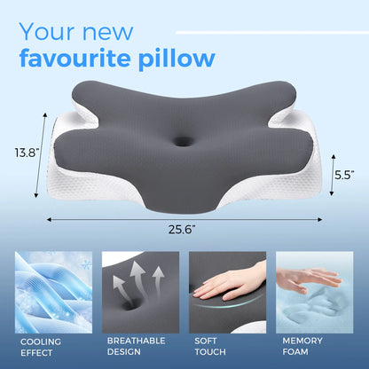 Lazzda Adjustable Ergonomic Memory Foam Pillow