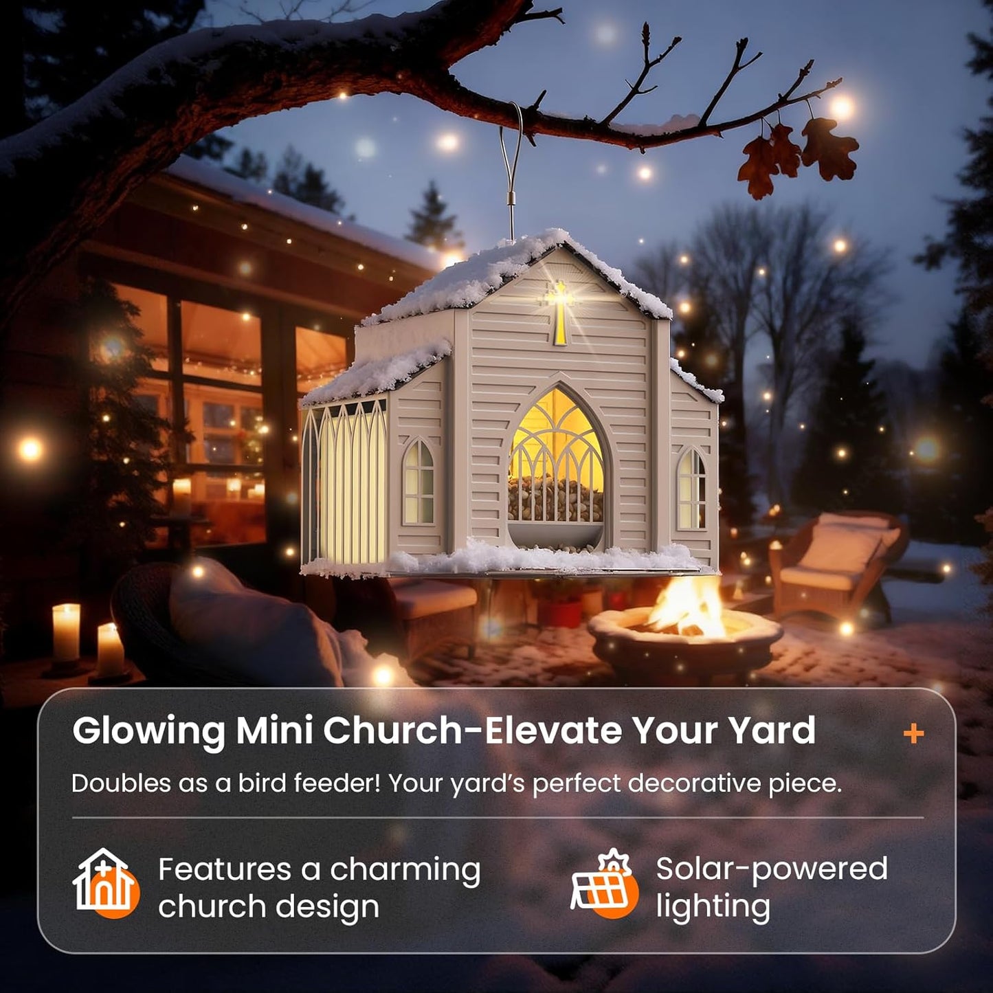 Church-Shaped Solar Bird Feeder
