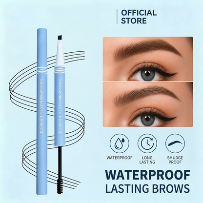 Lazzda Waterproof 2-in-1 Micro-Fork Eyebrow Pen & Tinted Gel
