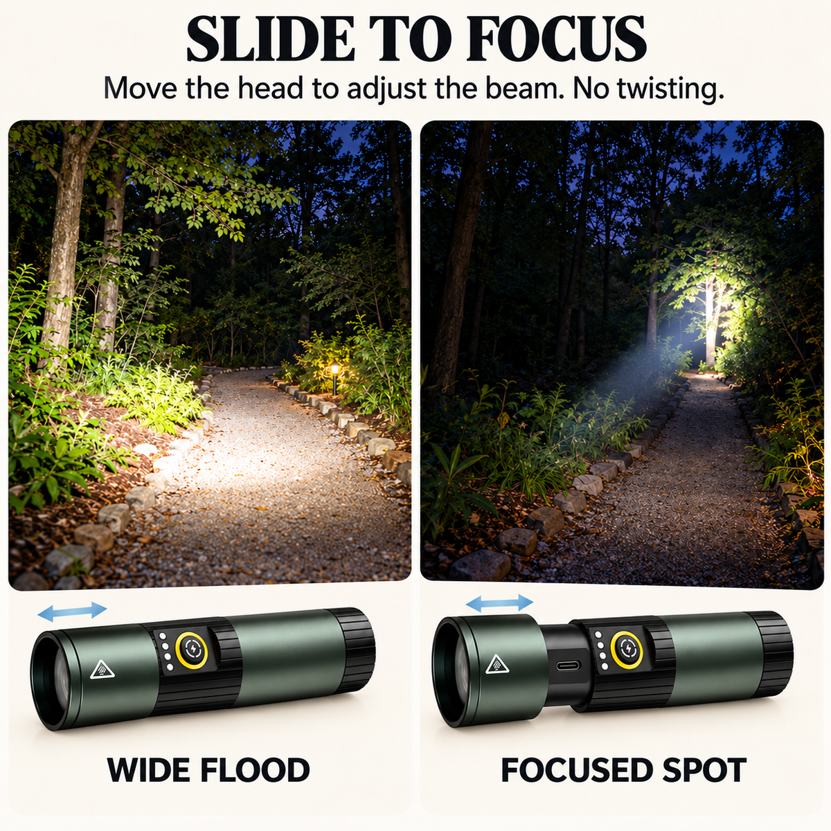 Tactical Flashlight 1800 Lumens Rechargeable