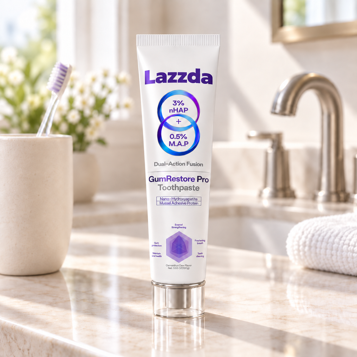 Lazzda Mussel Adhesive Protein Toothpaste | Nano-Hydroxyapatite