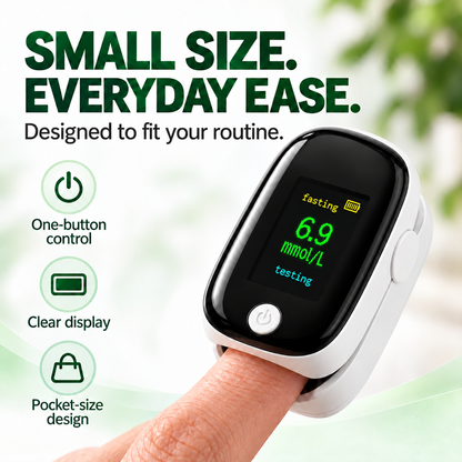 Non-Invasive Fingerstick Blood Glucose Meter—Results in 5 Seconds—The Perfect Gift for Seniors