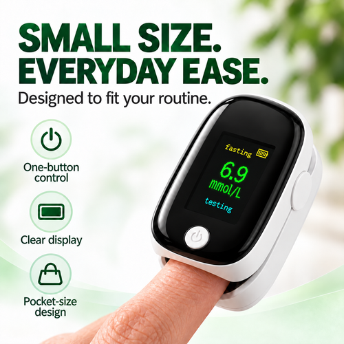Non-Invasive Fingerstick Blood Glucose Meter—Results in 5 Seconds—The Perfect Gift for Seniors