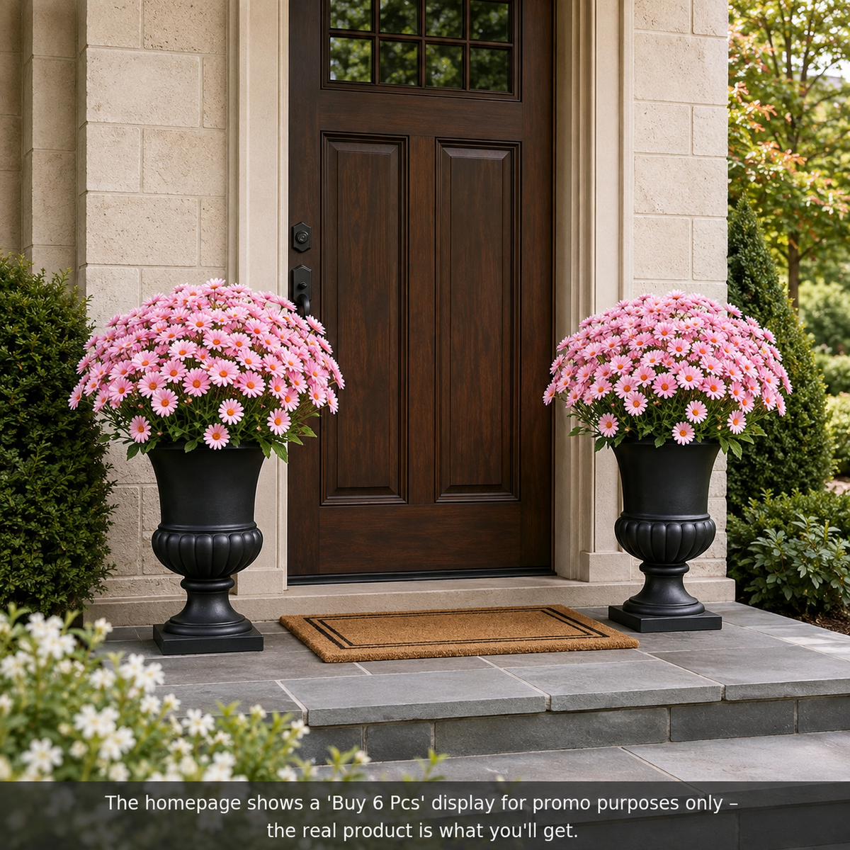 🌼- Artificial Outdoor Sunset Mums Flowers - UV resistant, Waterproof, Windproof