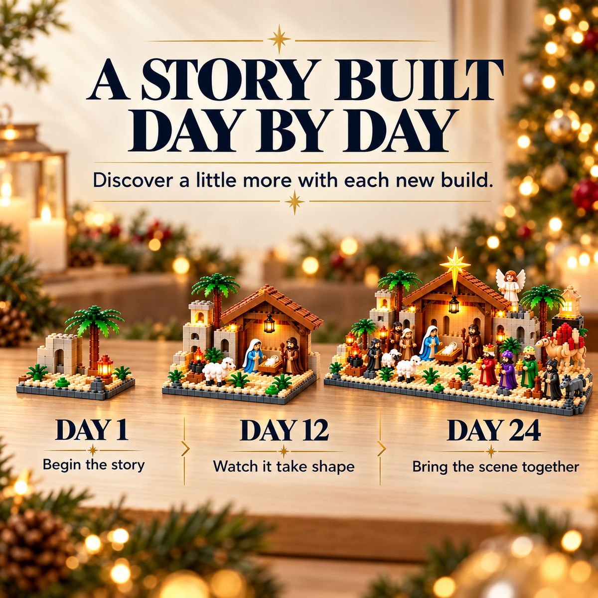 Nativity Advent Calendar – 24-day Buildable Christmas Nativity Set