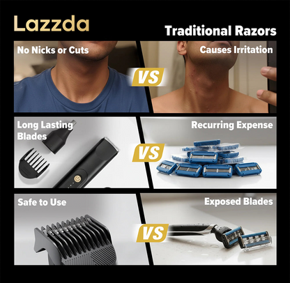 Electric Hair Trimmer for Men & Women – Dual Heads, Waterproof, Replaceable Blades