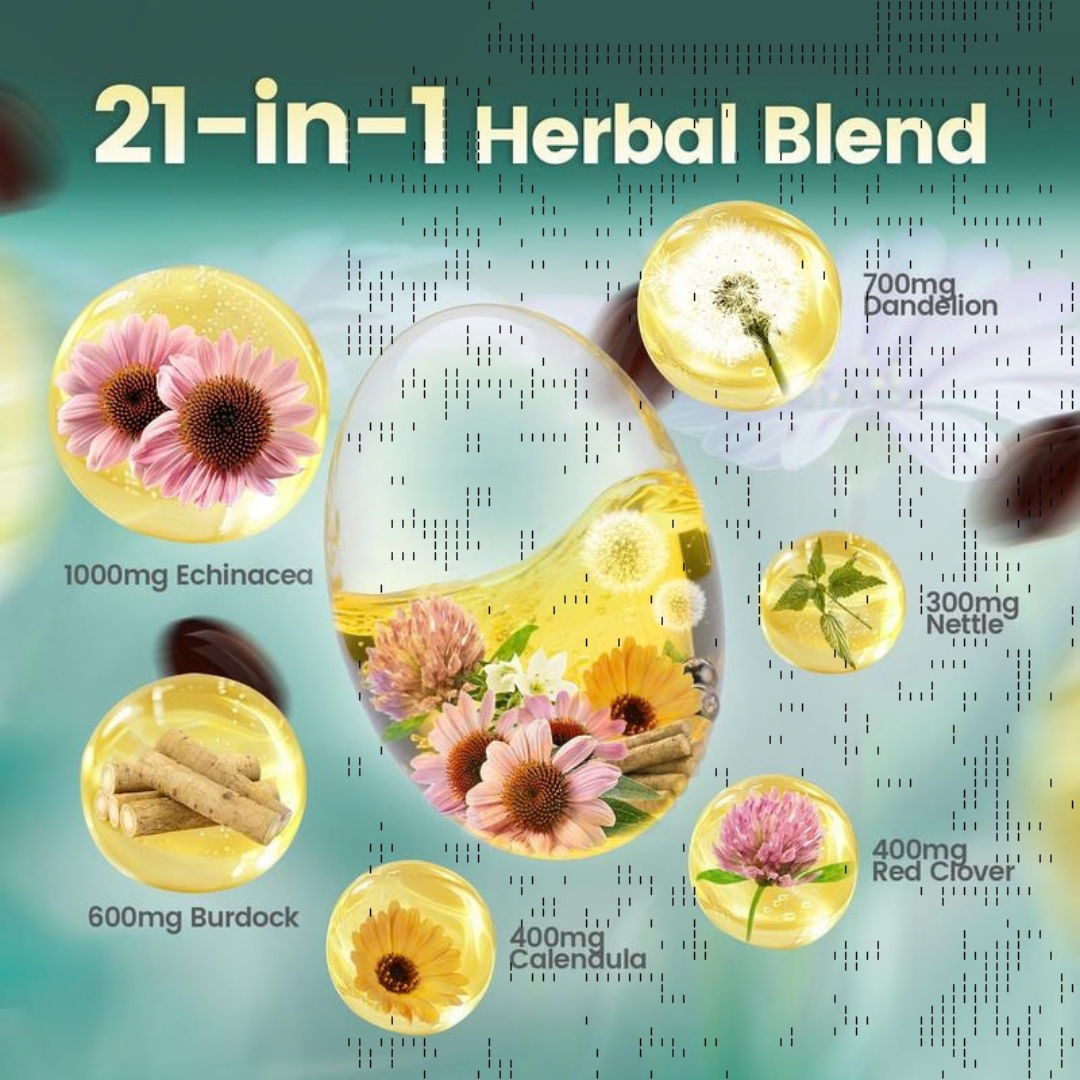 Lazzda Lymphatic Drainage — 21-in-1 Advanced Botanical Formula（Purchase today and upgrade to 240 tablets/pack）