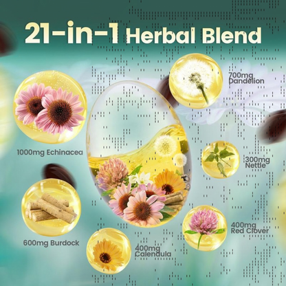 Lazzda Lymphatic Drainage — 21-in-1 Advanced Botanical Formula（Purchase today and upgrade to 240 tablets/pack）