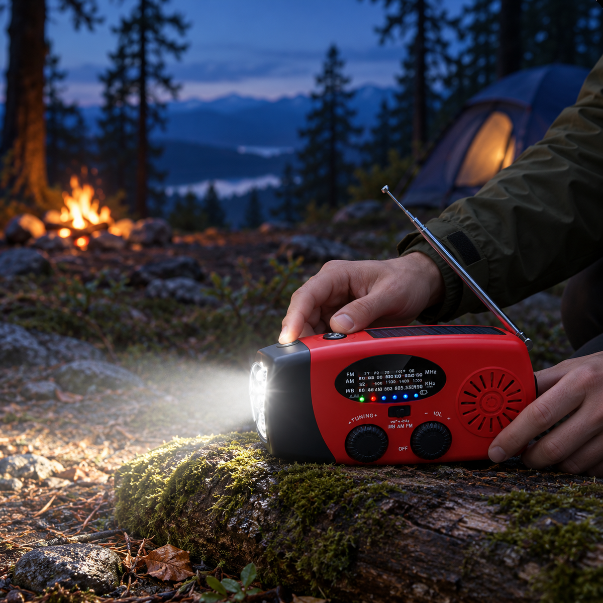 Stay Powered Off-Grid Instantly! Solar Hand Crank Emergency Radio