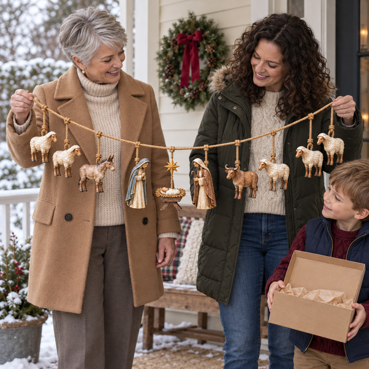 ✝️🎄Handcrafted Wooden Nativity Garland