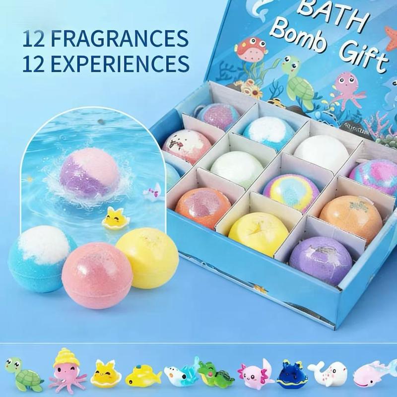 🔥🛁 Natural Bath Bombs for Kids with Mega Bubbles & Surprise Inside 🥚✨12 pcs[1 Box]