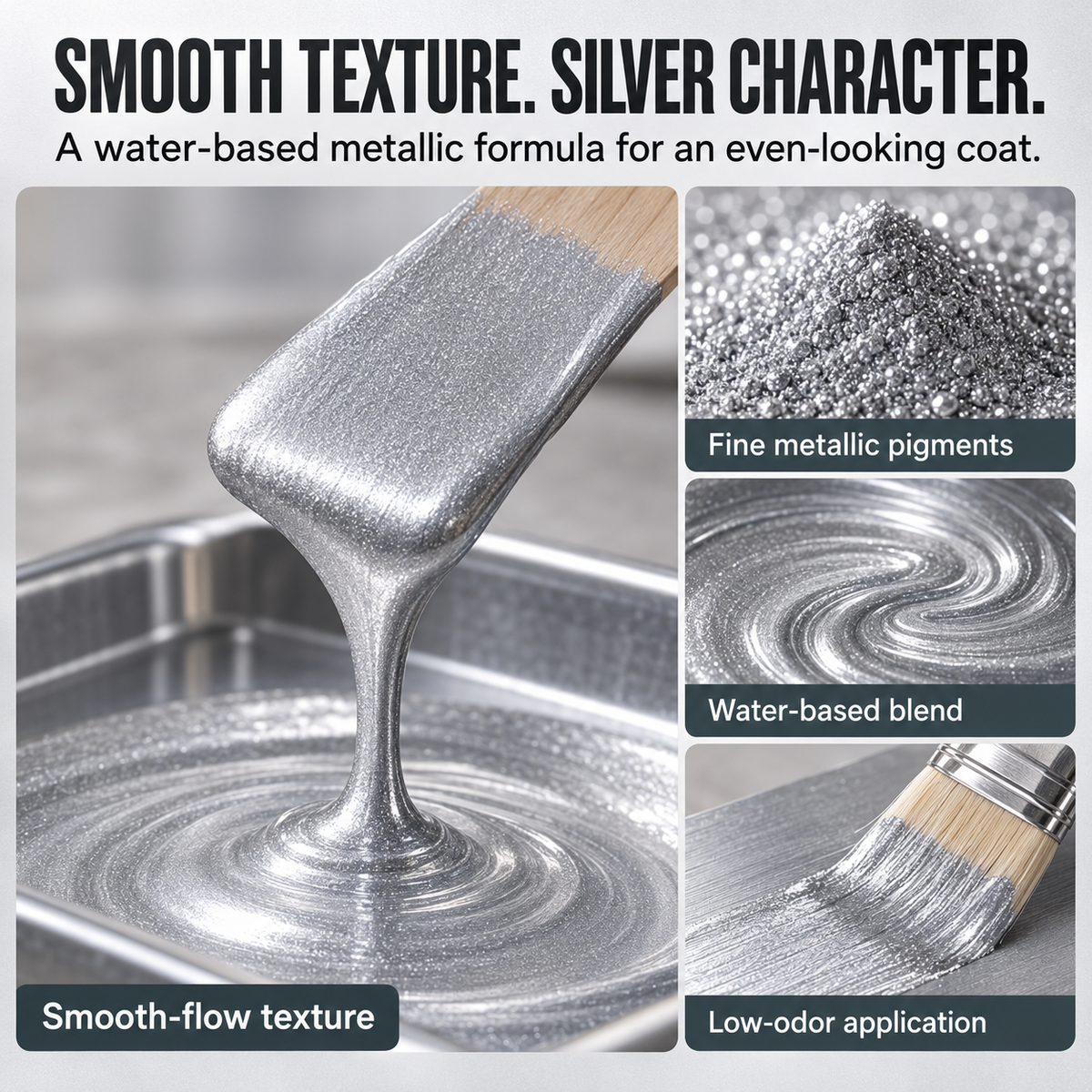 Water Based Metallic Silver Outdoor Anti Rust for Metal Renovation 100g