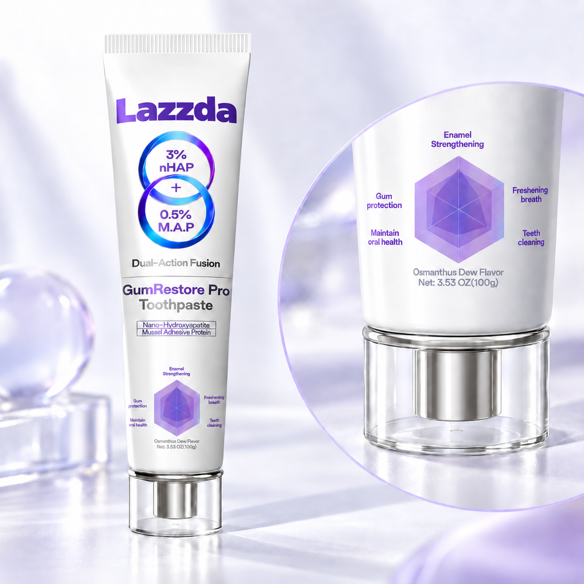 Mussel Adhesive Protein Toothpaste with 3% nano-hydroxyapatite and 0.5% M.A.P