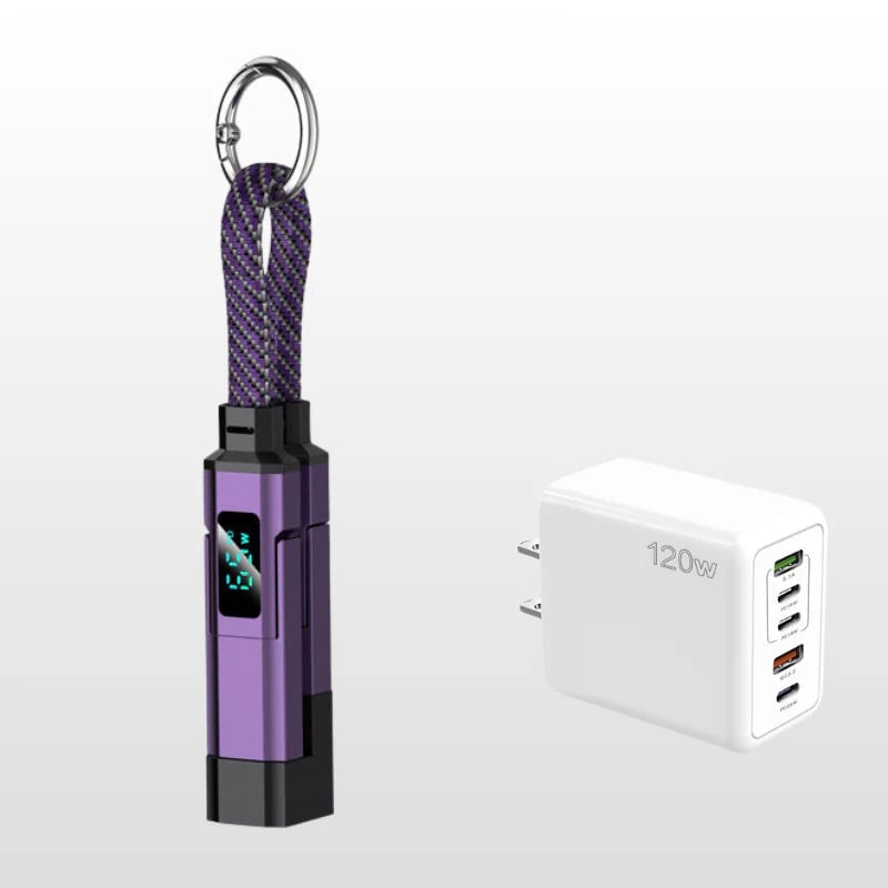 🔥4-in-1 Digital Display Keychain Charging Cable