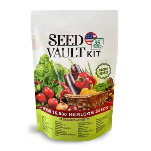 🥦Ultimate Survival Seed Vault (16,000+ Seeds) | 35 Variety Pack🌿|50-Year Shelf Life