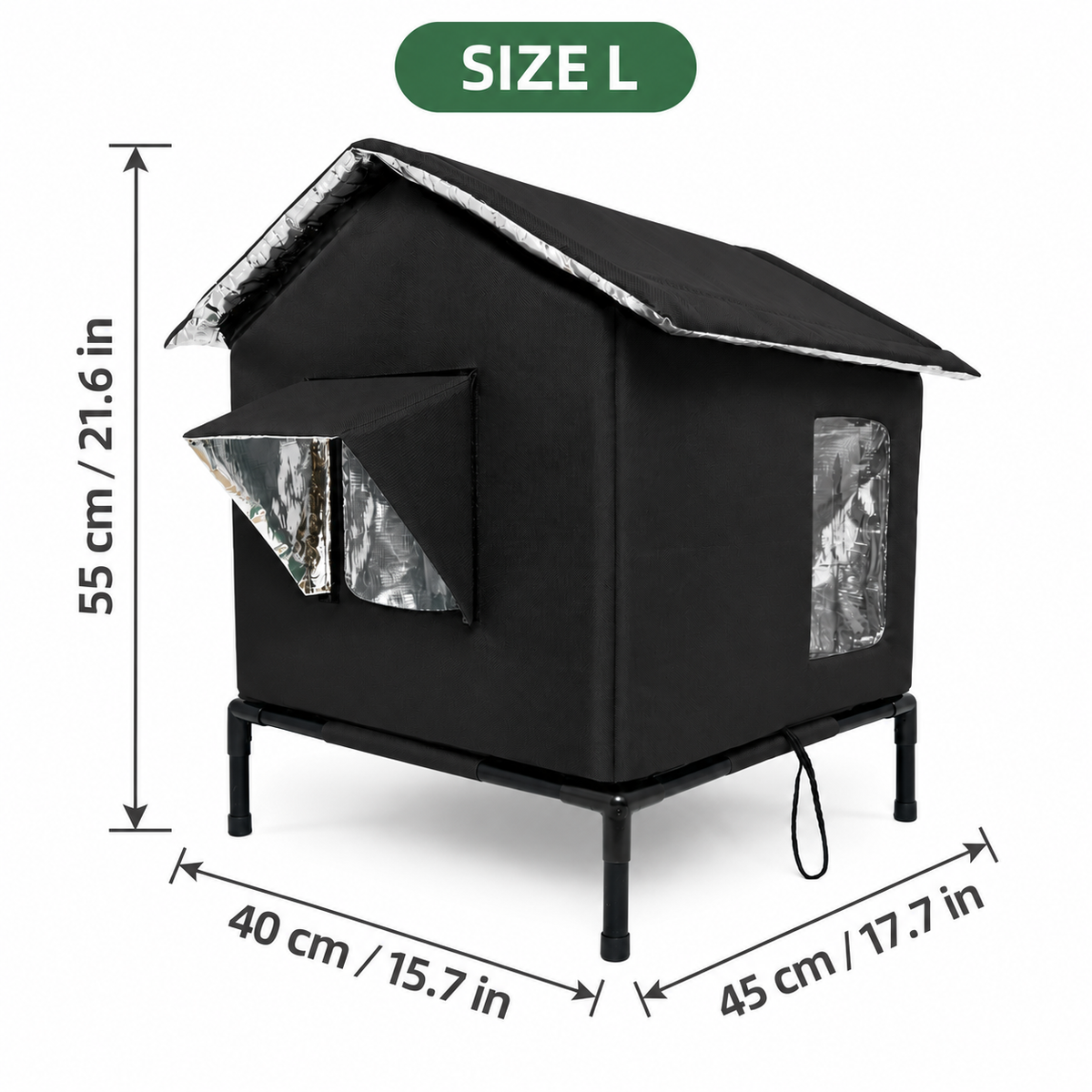 🐱All-Weather Elevated Outdoor Cat House – Waterproof, Thermal Lining, Foldable