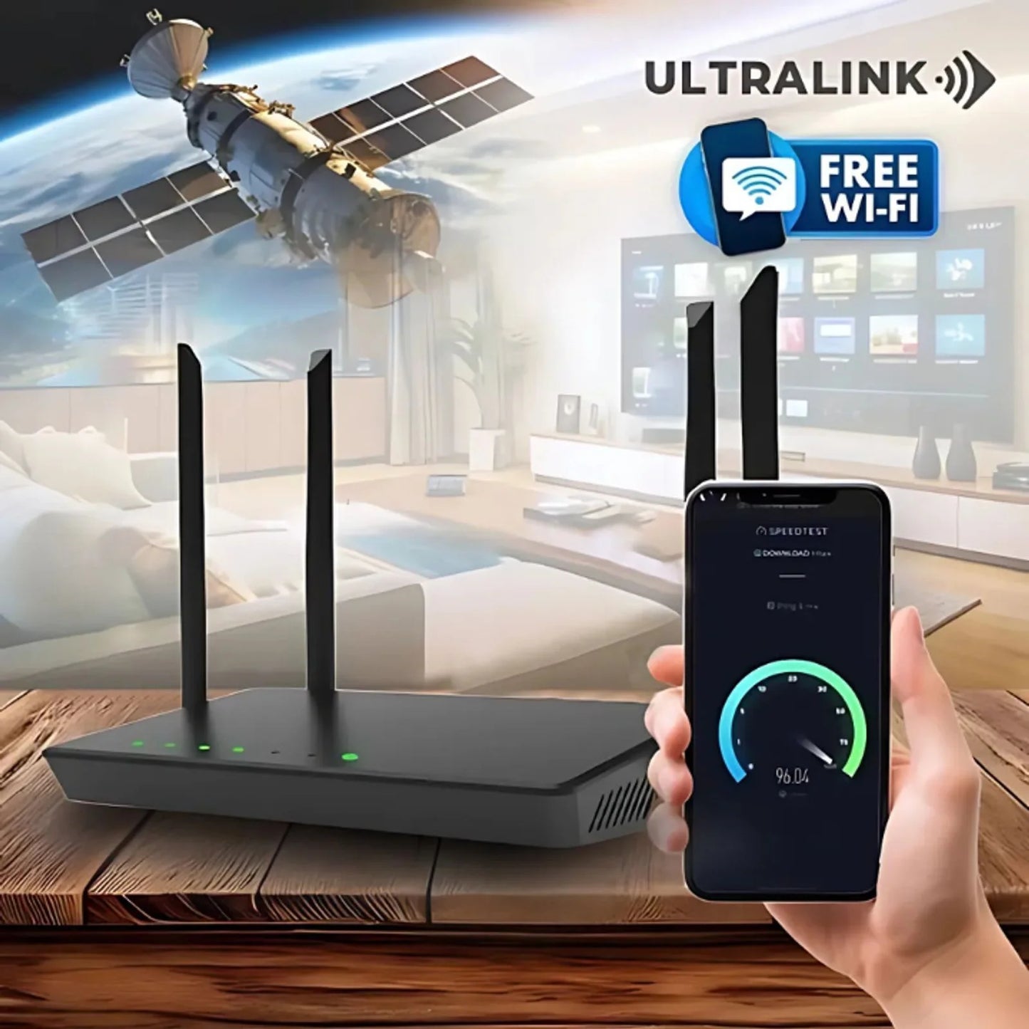 Ultra Link Free Wifi Router [UNLIMITED SATELLITE INTERNET]