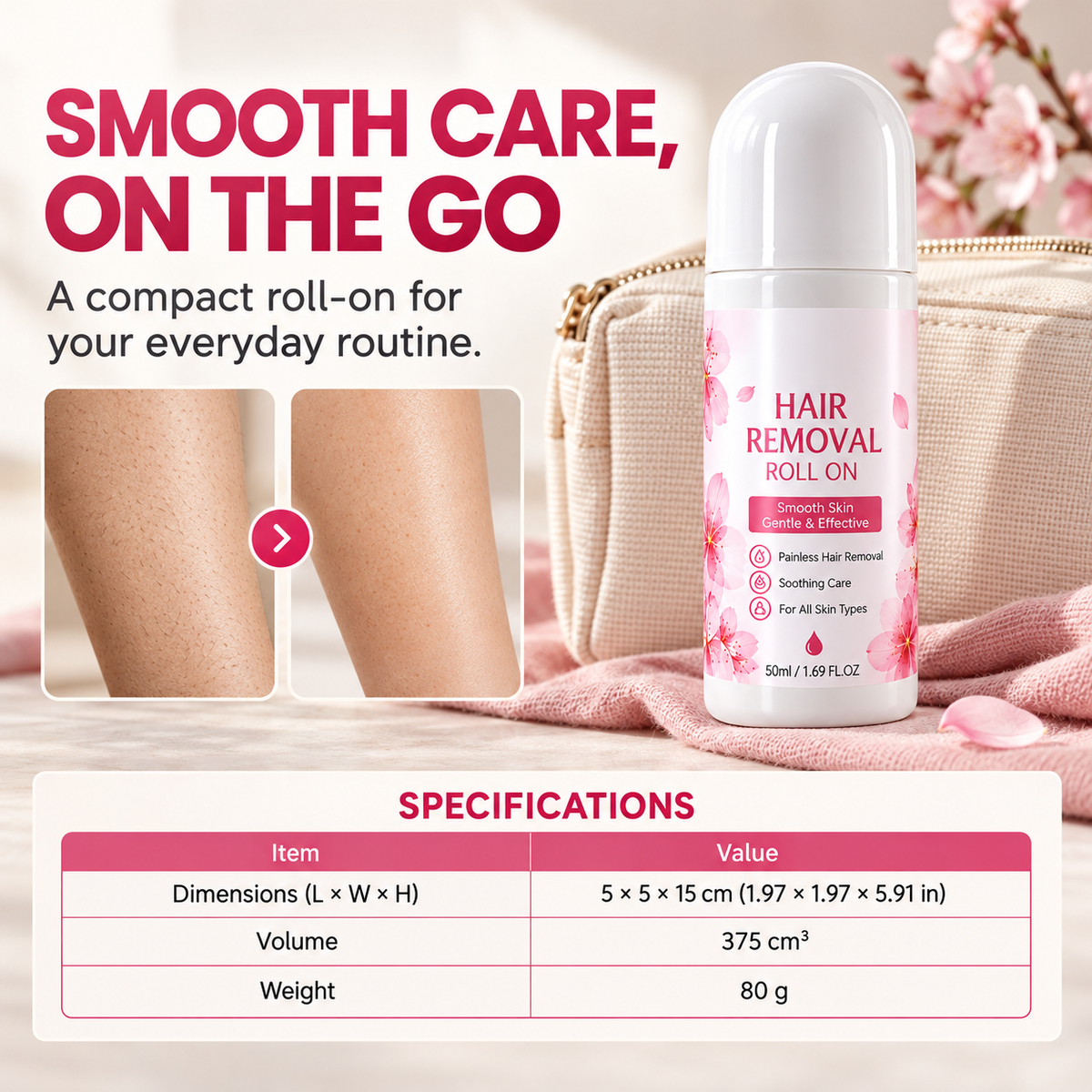 Gentle Smooth Roll-On Body Hair Removal