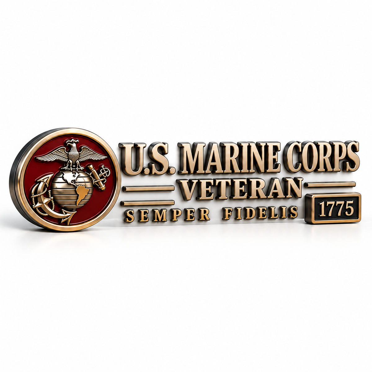 3D Metal Veteran Honor Auto Badge | For daily driving & veteran gatherings
