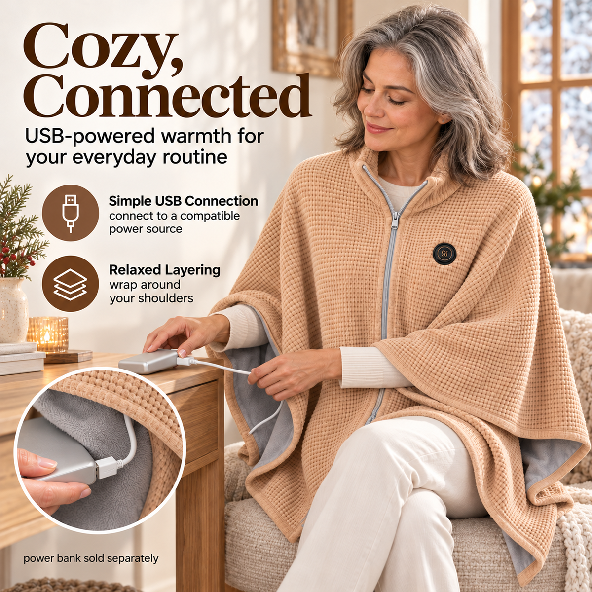 ❄️Heated Wearable Blanket – Stay Warm at Your Desk Without Bulky Layers 🔥